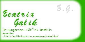 beatrix galik business card